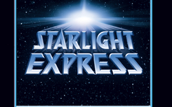 Starlight Express Logo Bochum vor Sternenhimmel-Hintergrund